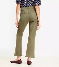 Patch Pocket High Rise Kick Crop Jeans Evening Olive
