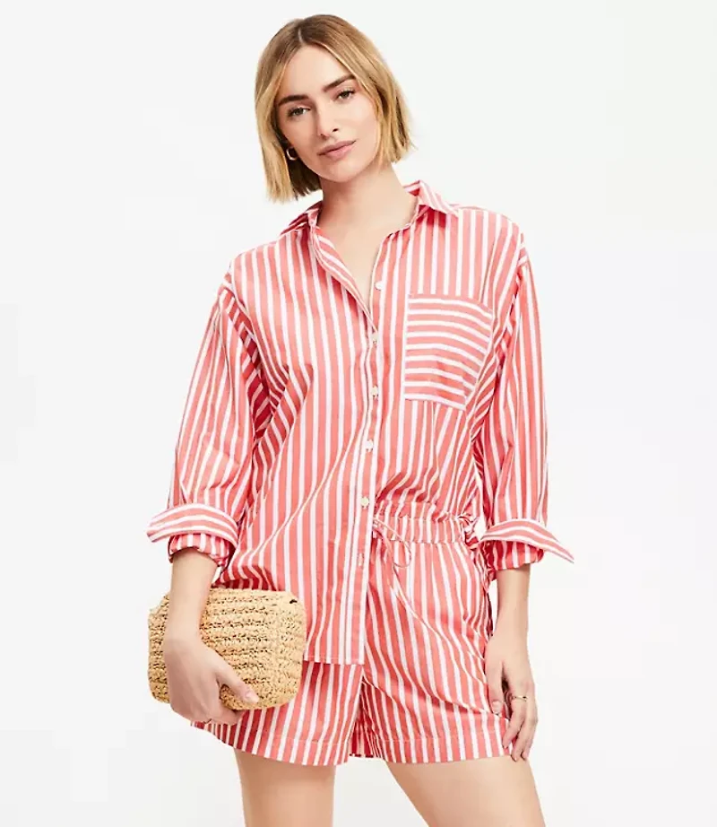 Breezy Shorts Striped Poplin