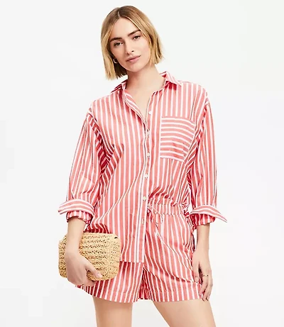 Breezy Shorts Striped Poplin