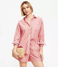 Breezy Shorts Striped Poplin
