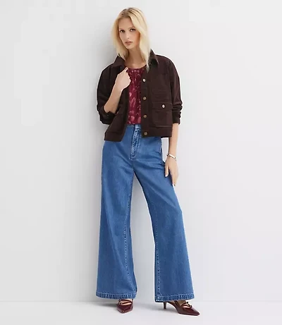 High Rise Trouser Jeans Bright Mid Indigo Wash