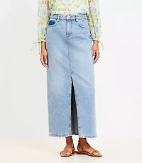 Denim Maxi Skirt Light Vintage Wash