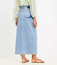 Denim Maxi Skirt Light Vintage Wash