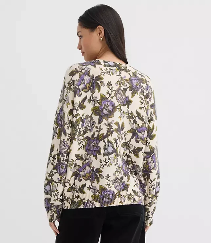 Floral Blouson Sleeve Sweater