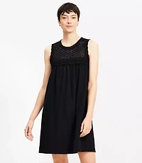Crochet Yoke Mini Dress