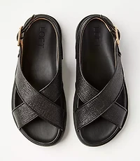 Straw Cross Strap Molded Sandals