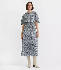 Floral Cape Midi Dress