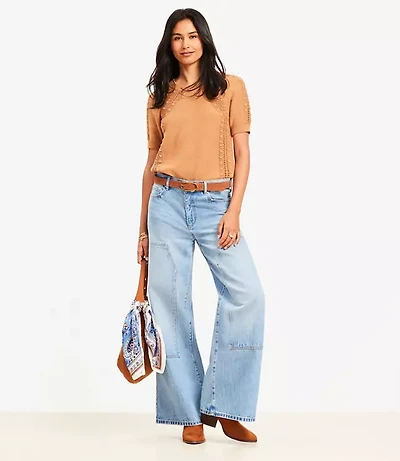High Rise Wide Leg Carpenter Jeans Classic Indigo Wash