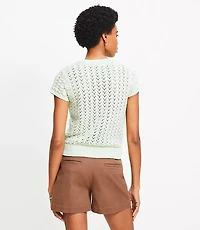 Chevron Pointelle Sweater Tee