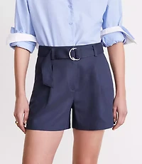 Petite LOFT Versa Pure Spun Belted Shorts