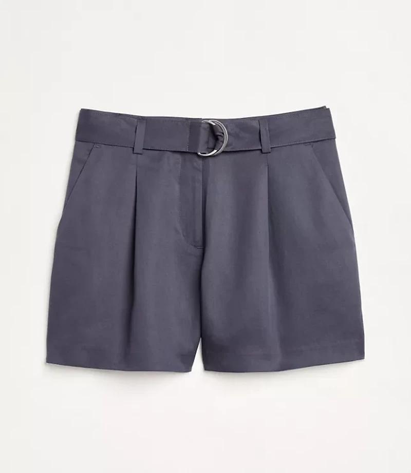 Petite LOFT Versa Pure Spun Belted Shorts