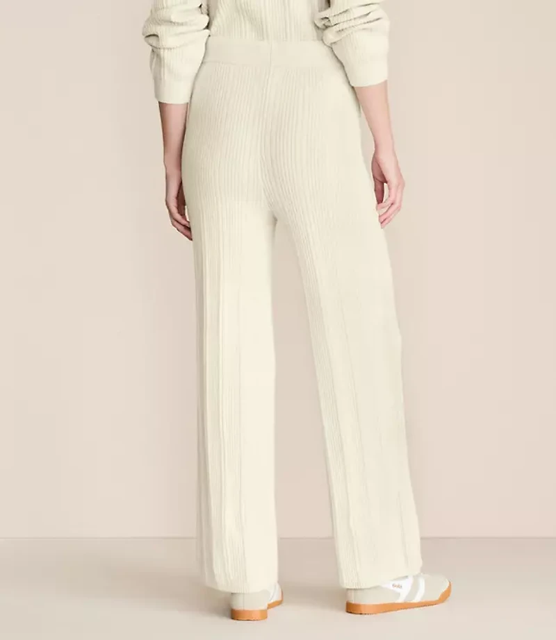 Lou & Grey Heathered Ribbed Wide Leg Sweater Pants
