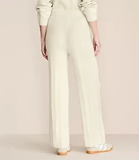 Lou & Grey Heathered Ribbed Wide Leg Sweater Pants