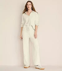 Lou & Grey Heathered Ribbed Wide Leg Sweater Pants