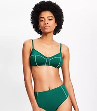 LOFT Beach Zig Zag Stitch Bikini Top