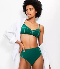 LOFT Beach Zig Zag Stitch Bikini Top