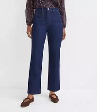 High Rise Straight Utility Jeans Classic Rinse Wash