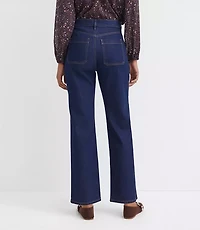 High Rise Straight Utility Jeans Classic Rinse Wash