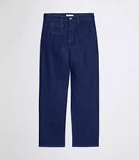 High Rise Straight Utility Jeans Classic Rinse Wash