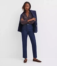 High Rise Straight Utility Jeans Classic Rinse Wash