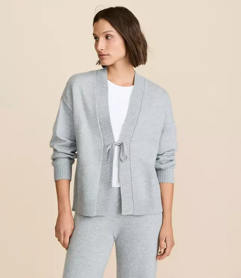 Lou & Grey Heathered Tie Cardigan