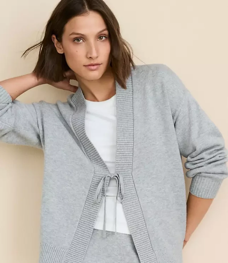 Lou & Grey Heathered Tie Cardigan