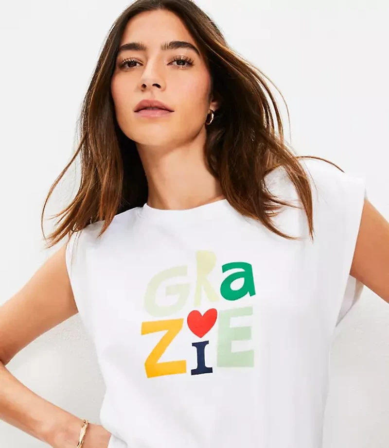 Petite Grazie Banded Hem Muscle Top