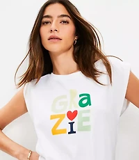 Petite Grazie Banded Hem Muscle Top