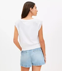 Petite Grazie Banded Hem Muscle Top