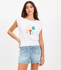 Petite Grazie Banded Hem Muscle Top