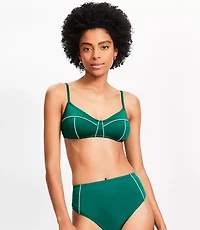 LOFT Beach Zig Zag Stitch High Waist Bikini Bottom