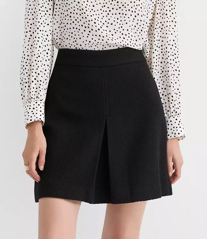 Front Pleated Mini Skirt