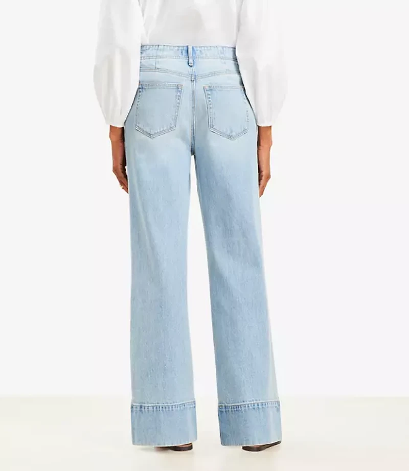 Curvy High Rise Wide Leg Jeans Vintage Light Indigo Wash