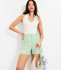 Petite Ribbed V-Neck Halter Sweater