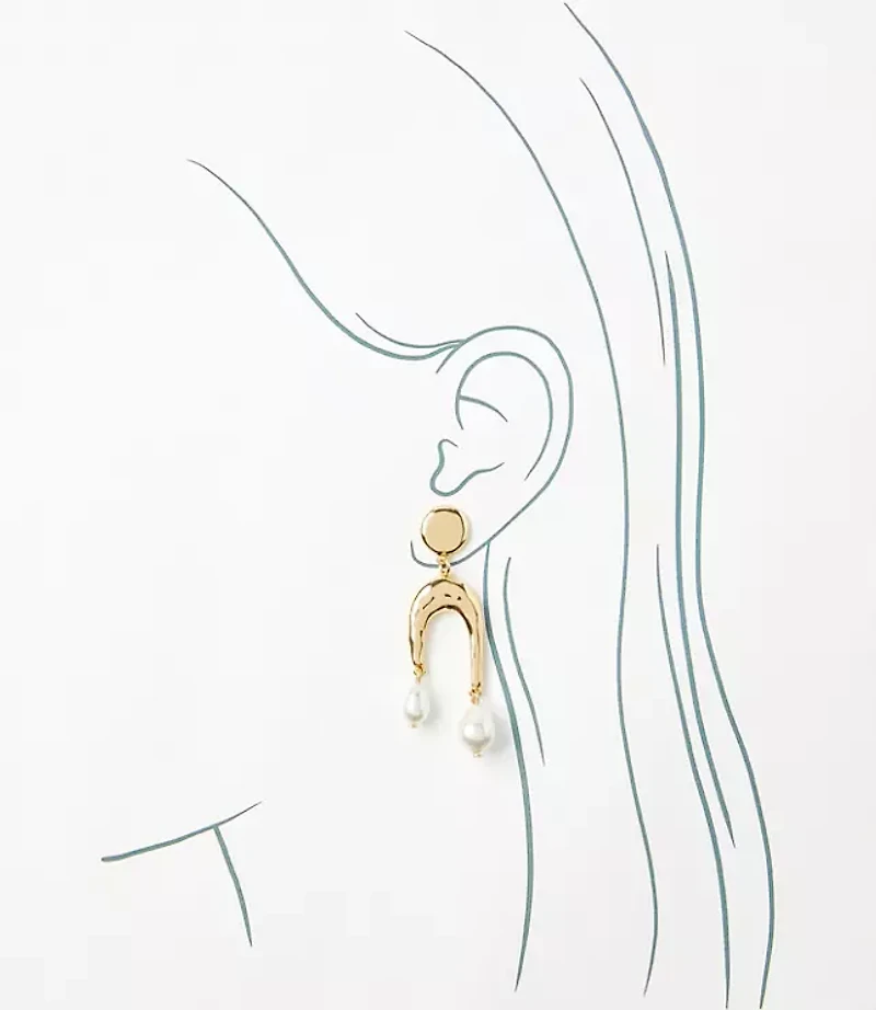 Pearlized Molded Curved Drop Earrings