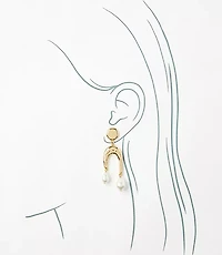Pearlized Molded Curved Drop Earrings