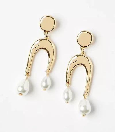 Pearlized Molded Curved Drop Earrings