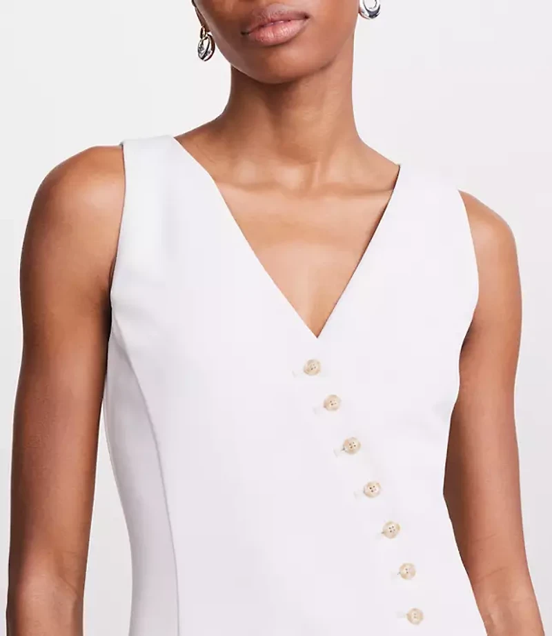 LOFT Versa Crepe Drape Asymmetrical Vest Mini Dress
