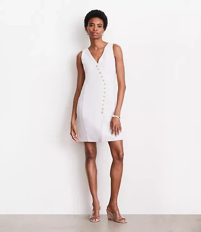LOFT Versa Crepe Drape Asymmetrical Vest Mini Dress