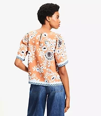 Floral Gathered Sleeve Blouse
