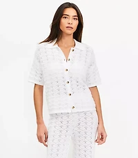 Petite LOFT Beach Pointelle Shirt