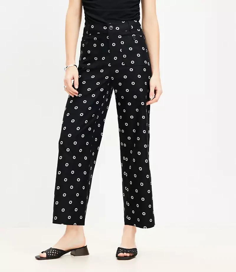 Palmer Wide Leg Crop Pants Dotted Twill