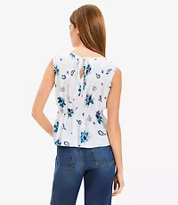 Petite Paisley Plaid Smocked Peplum Top