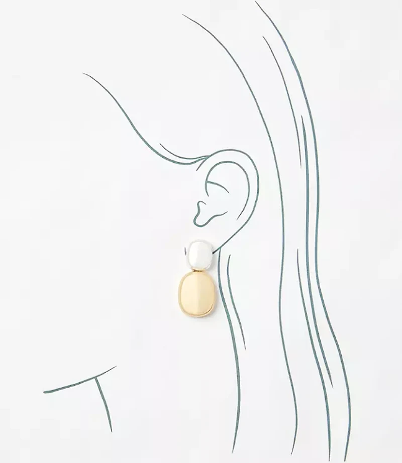 Mixed Metal Drop Earrings