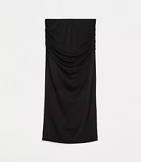 Petite LOFT Versa Mesh Ruched Midi Skirt