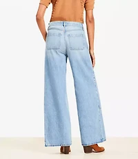 Petite High Rise Wide Leg Carpenter Jeans in Classic Indigo Wash