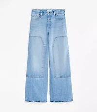 Petite High Rise Wide Leg Carpenter Jeans in Classic Indigo Wash