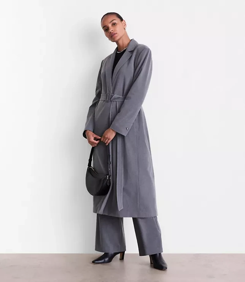LOFT Versa Seasonless Stretch Belted Coat Heather