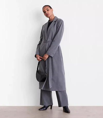 LOFT Versa Seasonless Stretch Belted Coat Heather
