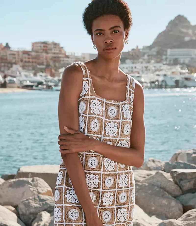 Tall Crochet Tank Mini Dress